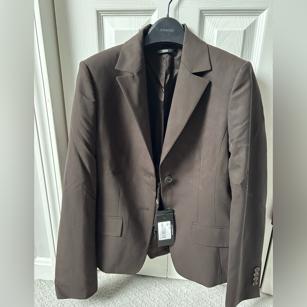 Hugo Boss Womens Chocolate Brown Suit